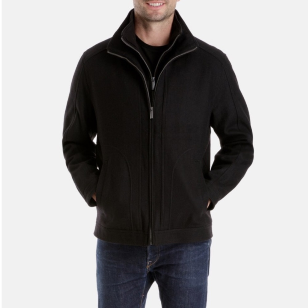 NWT London Fog Wool Coat, Black - Men’s Small